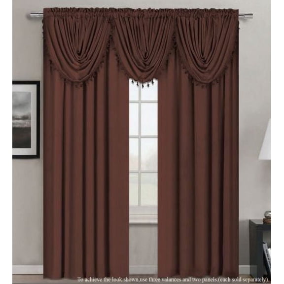 1PC HOLLYWOOD BROWN Faux Linen Rod Pocket Window Curtain Panel 55 inch wide x 84 inch long