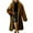 Coffee, variant on Women's Black Faux Fur Long Coat, Winter Lapel Collar Warm Jacket, Casual Luxury Outerwear - Trendy Fashion Black S
