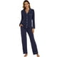 thumbnail image 4 of Conjunto de pijama LUBOT para mujer, viscosa y bambú, pijama, 2 piezas, azul marino, 4 of 6