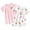 Pink+Strawberry, variant on WIBACKER 2-Pack Baby Girls Boys Summer Romper Pajamas Newborn Baby Soft Cotton Short Jumpsuit Infant Sleepwear Set