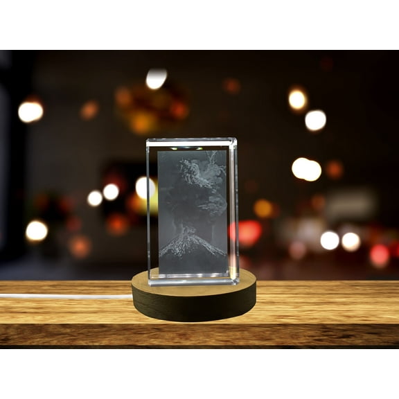 Volcano 3D Engraved Crystal 3D Engraved Crystal Keepsake/Gift/Decor/Collectible/Souvenir