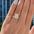 thumbnail image 4 of Diiro Brilliant 2PC Radiant Cut Wedding Ring Set for Women, 10K Vermeil Yellow Gold Engagement Ring with Pave Band, Bridal Set Gift, 4 of 5