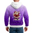 thumbnail image 4 of Men's Christmas Gradient Color Long Sleeve Hooded Sweatshirt for Sports Tracksuit, Festive Ombre Design, Comfortable for Athletic and Holiday Activities,Purple,L, 4 of 5