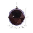 thumbnail image 2 of Vickerman 4.75" Mocha Shiny Geometric Ball Ornament, 4 per bag, 2 of 4