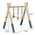 thumbnail image 4 of Costway Gimnasio para Bebés con Juguetes para Dentición Desarrollo Cerebral Plegable de Madera para Niños +3 Meses Gris 66 x 40 x 60 cm, 4 of 9