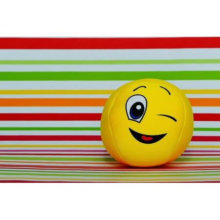 Cute Smiley Faces - Canvas Print Cute Wink Smiley Sweet Fun Face Funny Yellow Stretched Canvas 10 x 14