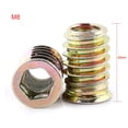 thumbnail image 2 of M Buder Tuercas De Inserción Para Madera Acero Al Carbono Cabeza Hexagonal Fijación Muebles Carpintería Conector Roscado Resistente Al Óxido Talla M8*20mm Paquete 20 Piezas, 2 of 9