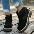 thumbnail image 5 of Womens Ankle Boots Women's Casual Winter Comfortable Chunky Heel Lace-Up Suede Thick-Soled Mid-Heel Cozy Ankle Boots, 5 of 9