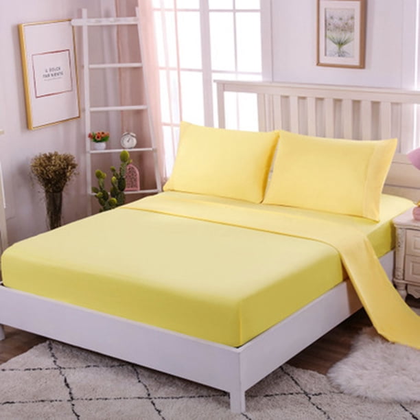 Sábana ajustable Funda de almohada Juego de fundas de colchón Home Hotel Juego de sábanas de poliéster Juego completo 4pcs / set Noticed HA5199-14B