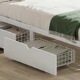 thumbnail image 6 of Queen Size Platform Bed with Storage Drawers, Metal Daybed Frame with Upgraded Safety Round-Pipe Design, Low Profile Design, White, 6 of 9
