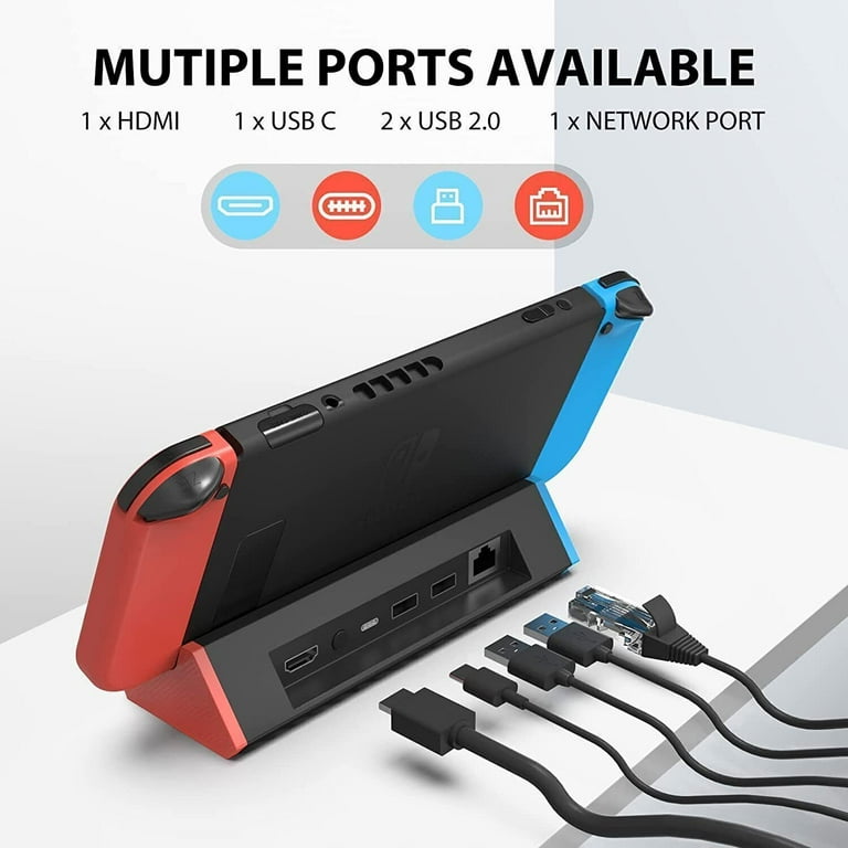 KUXIU TV Dock Station for Nintendo Switch with 1000Mbs LAN Port/4K