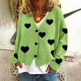 thumbnail image 2 of Kaemgyyd N Women's Cardigans Casual Heart V Neck Button up Knit Sweater Tops Fall Long Sleeve Loose Fit Outerwear Coats, 2 of 4
