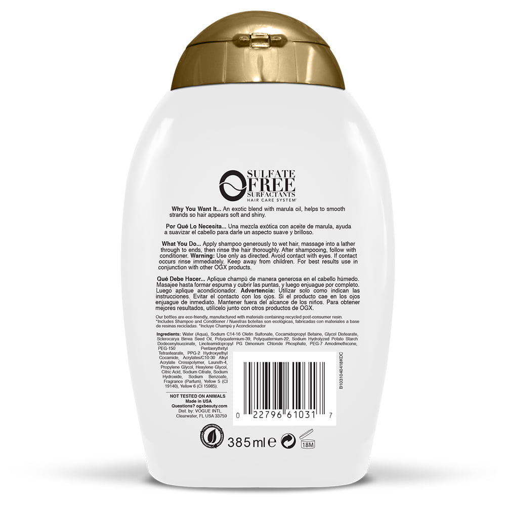 klassisk som resultat dø OGX® Shampoo Hydrate + Marula Oil, 13.0 FL OZ - Walmart.com