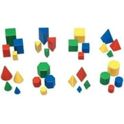 Learning Resources Mini GeoSolids, Geometry for Kids, Homeschool, Colorful Plastic Geometric Shapes, Teacher Accessories, 32 Pieces, Ages 5+