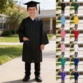 thumbnail image 3 of Toddler Primary School Graduation Cap and Gown for Toddlers Graduation Celebration Dress Outfit with Pockets Navy Blue Cap and Gown, 3 of 3