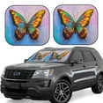 thumbnail image 2 of Uemuo Oil Painting Beautiful Butterfly Printed 2 PCS Car Windshield Sun Shade, Auto Sun Heat and UV Rays Blocker, Foldable Automotive Front Window Sunshade Protector, 2 of 7