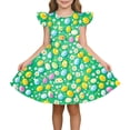 thumbnail image 4 of Pounoo Womens Dresses Egg Print Flutter Sleeve Loose Fit Breathable Casual Holiday Style (Not for Adults) Gift, 4 of 9