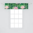 thumbnail image 2 of Ambesonne Floral Window Valance with Rod Pocket, Lotus Flowers Continuous Art, 54" X 18", Soft Pink and Forest Green, 2 of 2