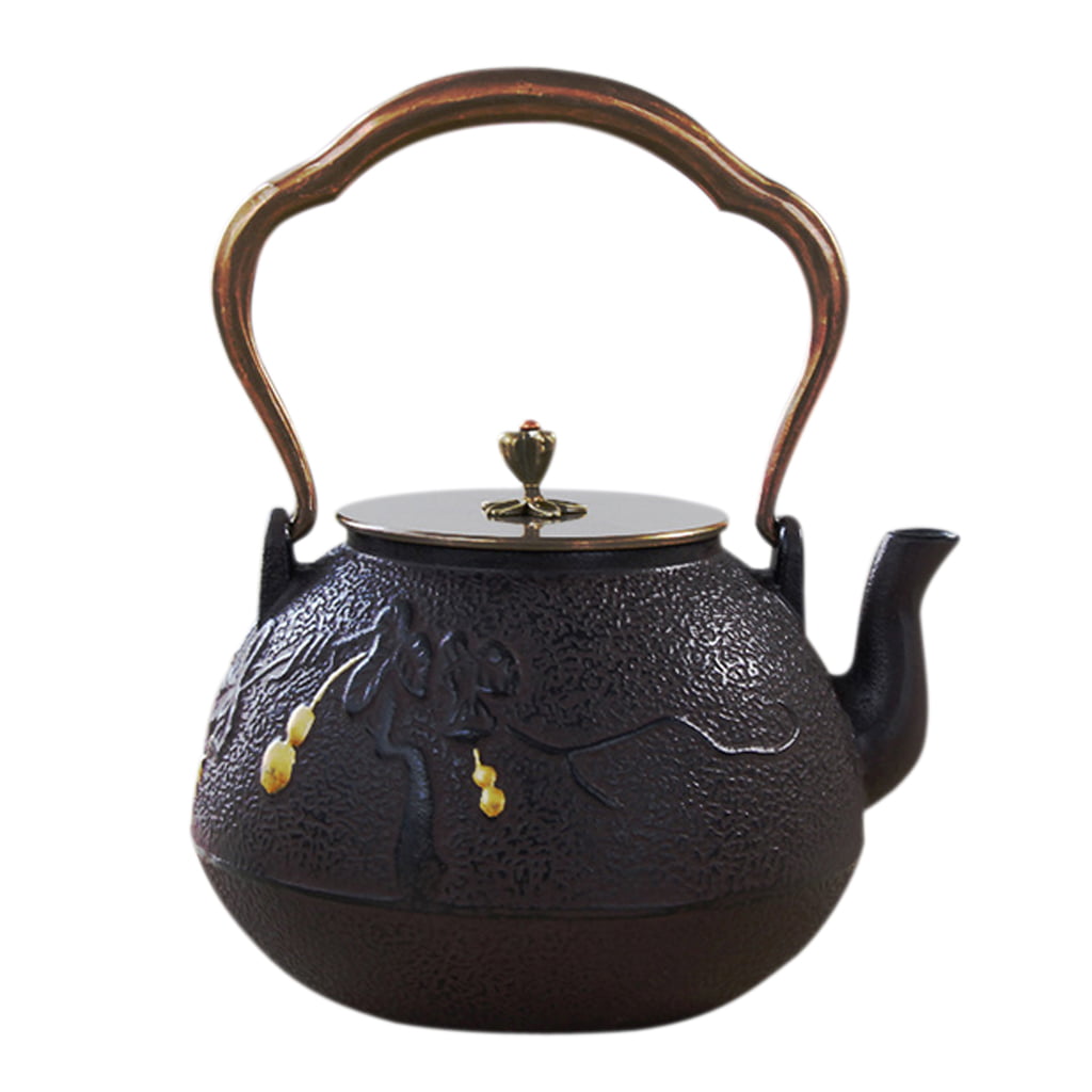 Japanese Iron Tetsubin Teapot Antique 1.3L Cast Iron Teapot Kettle Gift #5