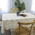 thumbnail image 3 of Azerlee Floral Crochet Tablecloth Cotton Lace Table Cloth Rectangular Table Cover for Kitchen Dining Party Wedding Decoration, 55 X 86 Inch, 3 of 4