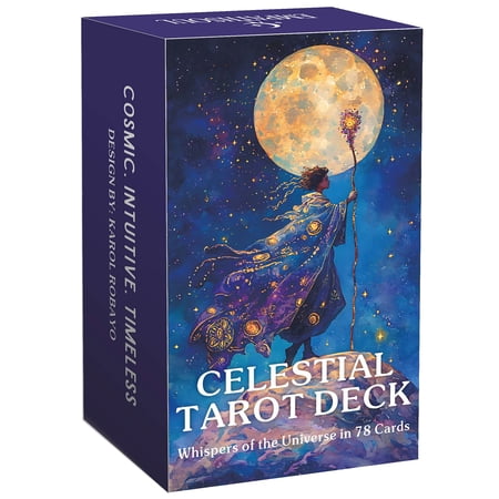 Celestial Tarot Deck, English Guidebook, Card Game, Divination and Meditation Tool, Wisdom of Traditional Tarot, 78 Cards