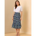 thumbnail image 2 of Falmidi fluicon dobladillo con volantes escalonados y cintuelástiestampapamujer Azul-Floral S, 2 of 6