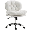 thumbnail image 1 of HOMCOM Armless Office Chair Desk Chair with Wide Thick Padded Seat, White, 1 of 10