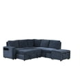 thumbnail image 5 of Harper & Bright Designs L Shaped Sectional Sofa with Storage Space, Convertible Modular Sleeper Sofa Couch with Pull Out Bed, USB Ports and Cup Holders on The Armrests for Living Room, Blue, 5 of 15