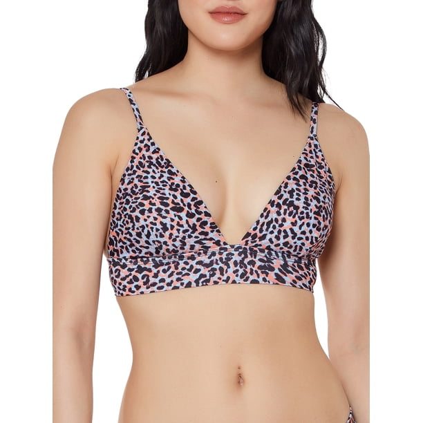 Js Jessica Simpson Womens Groovy Leopard Triangle Cami Swimsuit Top -  Walmart.com