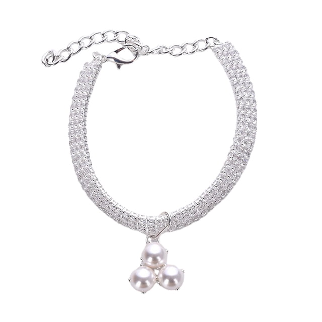 CSChome Collier pour Animaux Ultra-Léger avec Strass Collier pour Chien - Chaîne d'Extension Réglable, Design Fermoir Homard