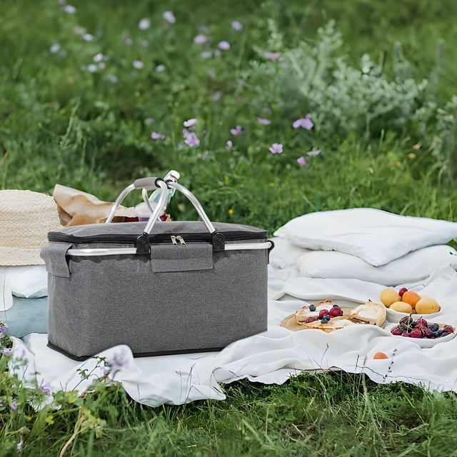 Fiudx Bolsa Térmica Plegable, Contenedor de Alimentos con Aislamiento, Portapícnic Portátil, Diseño Hermético para Alimentos Fríos y Calientes, Ideal para Camping, Barbacoas y Viajes Por Carretera, I