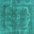 thumbnail image 1 of Ahgly Company Indoor Square Oriental Turquoise Blue Industrial Area Rugs, 7' Square, 1 of 4