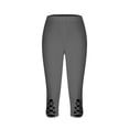thumbnail image 4 of Stamzod Womens Capri Leggings Summer Solid Color High Waisted Stretch Capris Casual Slim Fitting Plus Size Yoga Leggings for Women Gray D XL, 4 of 7