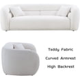 thumbnail image 5 of Williamspace 90.6" Modern Velvet Curved Sofa Couch,Luxury Boucle Fabric Sofa with 2 Throw Pillows for Living Room Apartment,White, 5 of 7