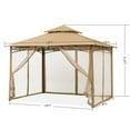 thumbnail image 2 of MASTERCANOPY 10 x 12ft Patio Gazebo with Double Roof and Mesh Walls, Beige, 2 of 8