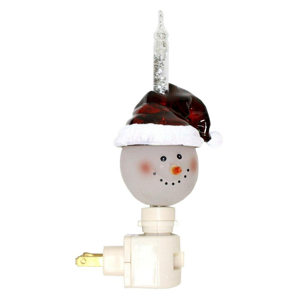 Roman 33674 7" Snowman with Santa Hat Bubble Light Night Light