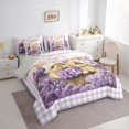 thumbnail image 2 of Erosebridal Rustic Lavender Flowers 7-Piece Twin Bedding Sets,Cute Cartoon Rabbit Bedding Comforter Set For Girls Kids,Reversible, 2 of 7