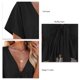 thumbnail image 5 of Blusa holgada con escote en V, mangas cortas y lazo en la parte delantera para fiestas, talla XXL, color negro, con dobladillo con volantes, 5 of 6