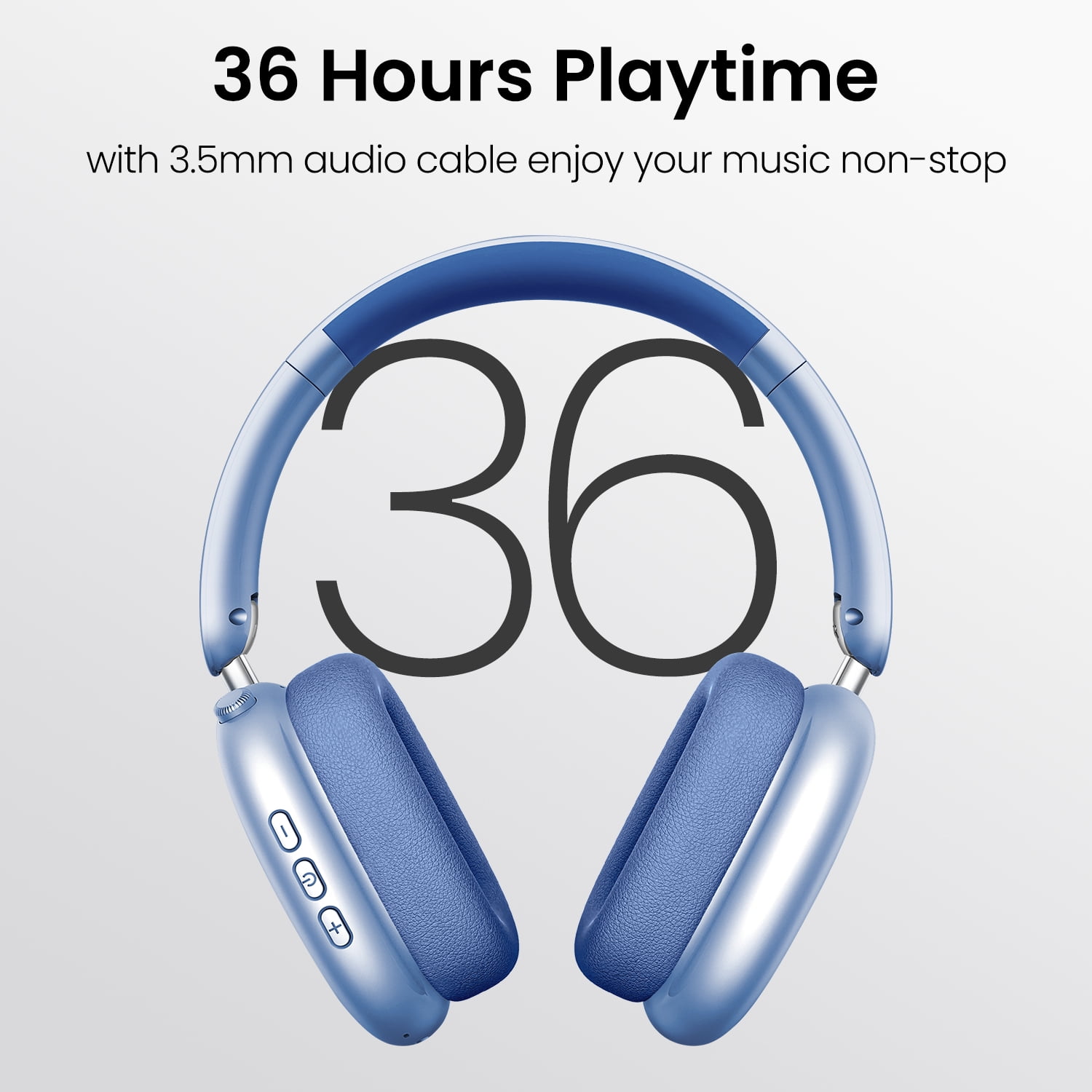 GASYESOY Y01 Bluetooth Headphones Wireless over Ear Noise Cancelling Headphones,36H Playtime Hi-Res Audio Foldable Lightweight for Travel, Home Office, Sport, Cellphone, PC Blue