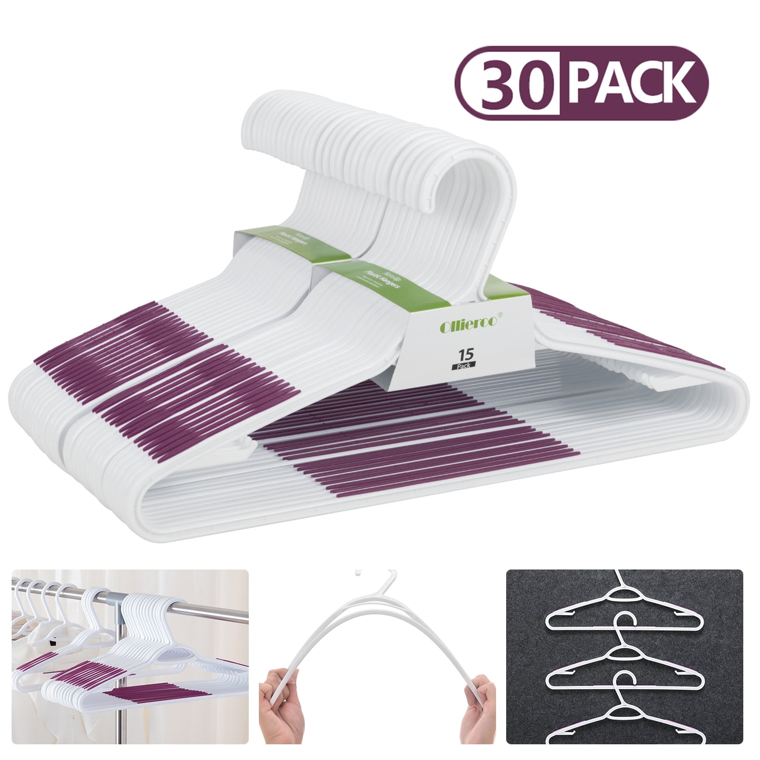 Mllieroo Heavy Duty Plastic Hangers, Durable Clothes ...