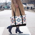 thumbnail image 4 of FORMRS Canvas Laptop Tote Bag for Women with 15.6" Computer Compartments Shoulder Handbag, Navy Blossom Mosaic, 4 of 7