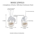 thumbnail image 6 of Rosec Jewels Freshwater Pearl Diamond Necklace for Women - Cocktail Necklace (12 mm - AAA Quality Certified), 10K White Gold, 6 of 7