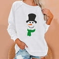 thumbnail image 5 of Fall Sweatshirts for Women Christmas Snowman Print Top Long Sleeve Round Neck Sweatshirt Cute Graphic Sweatshirts Women Sweaters Cheap, 5 of 5