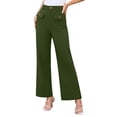 thumbnail image 3 of TaTaai Women High Waist Wide Leg Business Pants Solid Color Formal Work Casual Trousers with Pockets Lightweight Comfortable Office Commute Bottoms Gift, 3 of 9