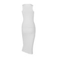 thumbnail image 3 of VISgogo Vestido de tubo de punto para mujer, Adultos Verano Sin mangas Color sólido Cuello redondo Una pieza VISgogo moda, 3 of 4