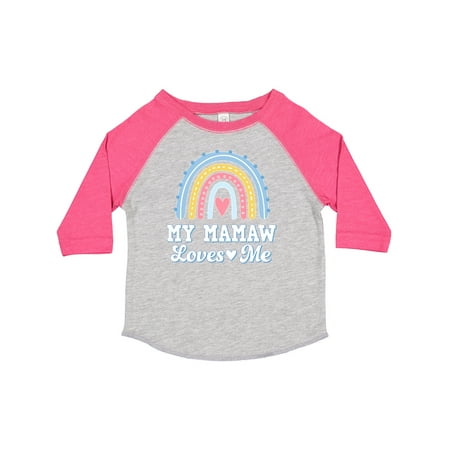 

Inktastic My Mamaw Loves Me Girls Retro Rainbow Gift Toddler Toddler Girl T-Shirt