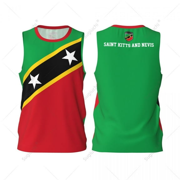 Saint Kitts And Nevis Flag Men Basketball Sports Jersey Fitness Multifunction Sleeveless tshirt Exclusive Custom Name Nunber