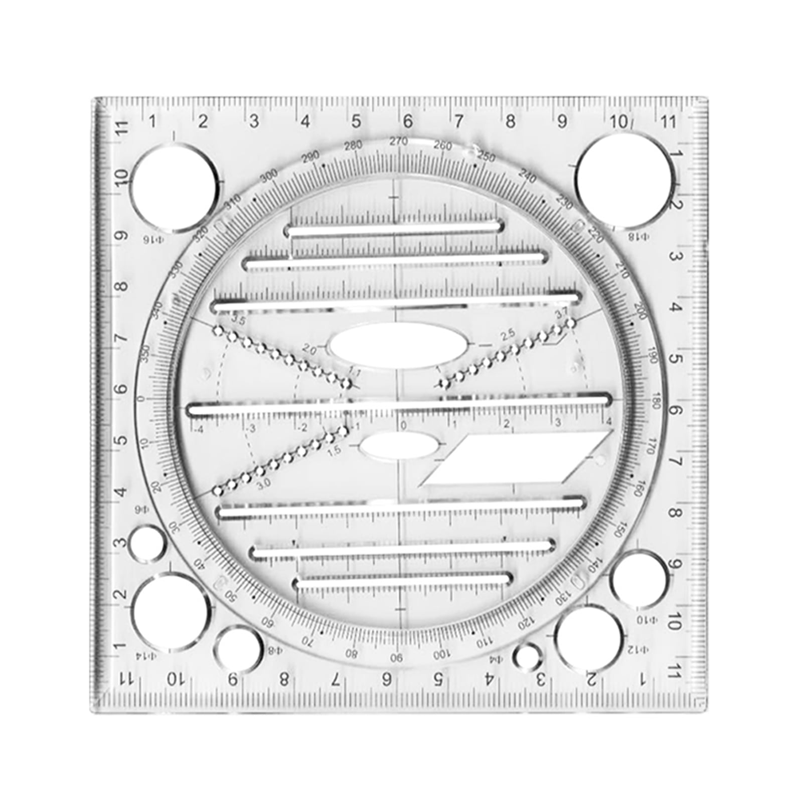 NBX Drawing Templates Multifunctional Geometric Drawing Ruler Measuring