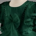 thumbnail image 5 of NAISIBABY Girls Floral Dress, Embroidered Mesh Elegant Ruffles Lace Sleeve Wedding Pageant Party Princess Dress Green 12T, 5 of 5