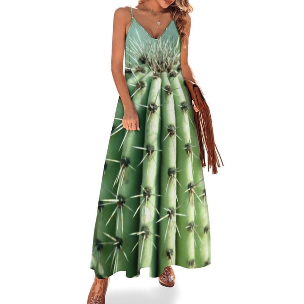 Fotografía de cactus Vestido sin mangas Vestido de verano Vestido de verano Ropa de mujer Falda de verano para mujer